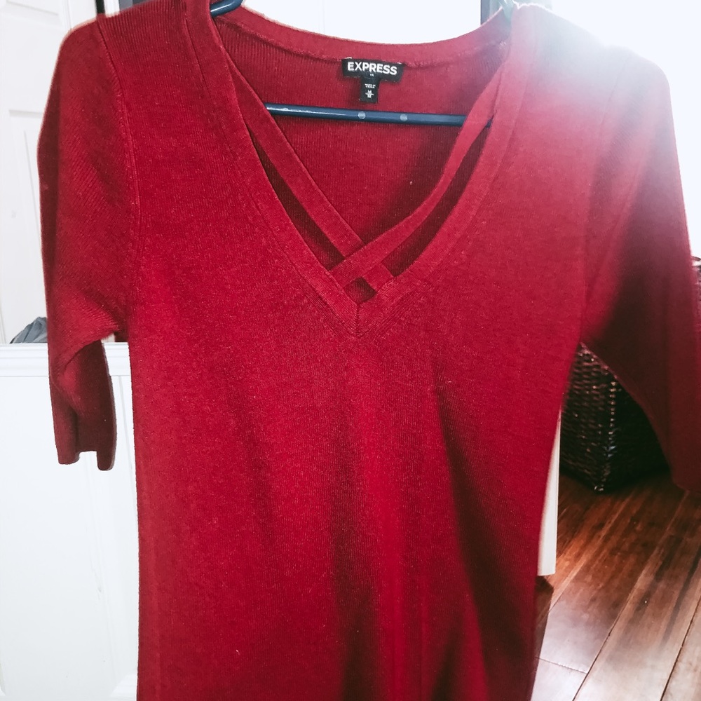 Red Cross-cross top